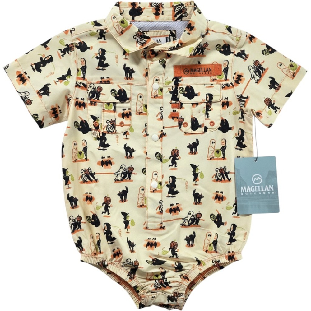 Magellan Outdoors Boys Halloween Trick or Treat Fish Gear Bodysuit 12-18M NEW